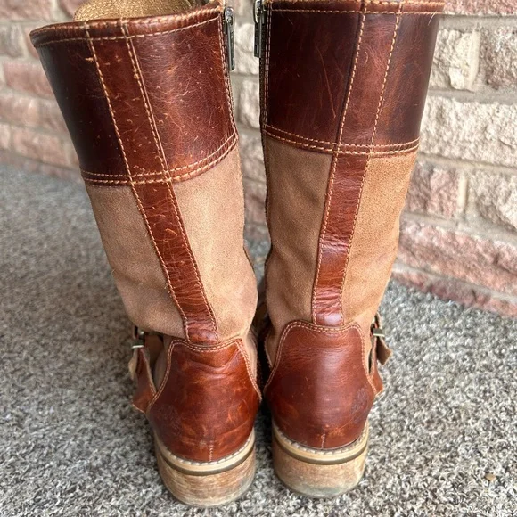 Timberland Earthkeeper Bethel Mid lace Boots size 9 Brown Distressed Leather - Picture 7 of 12